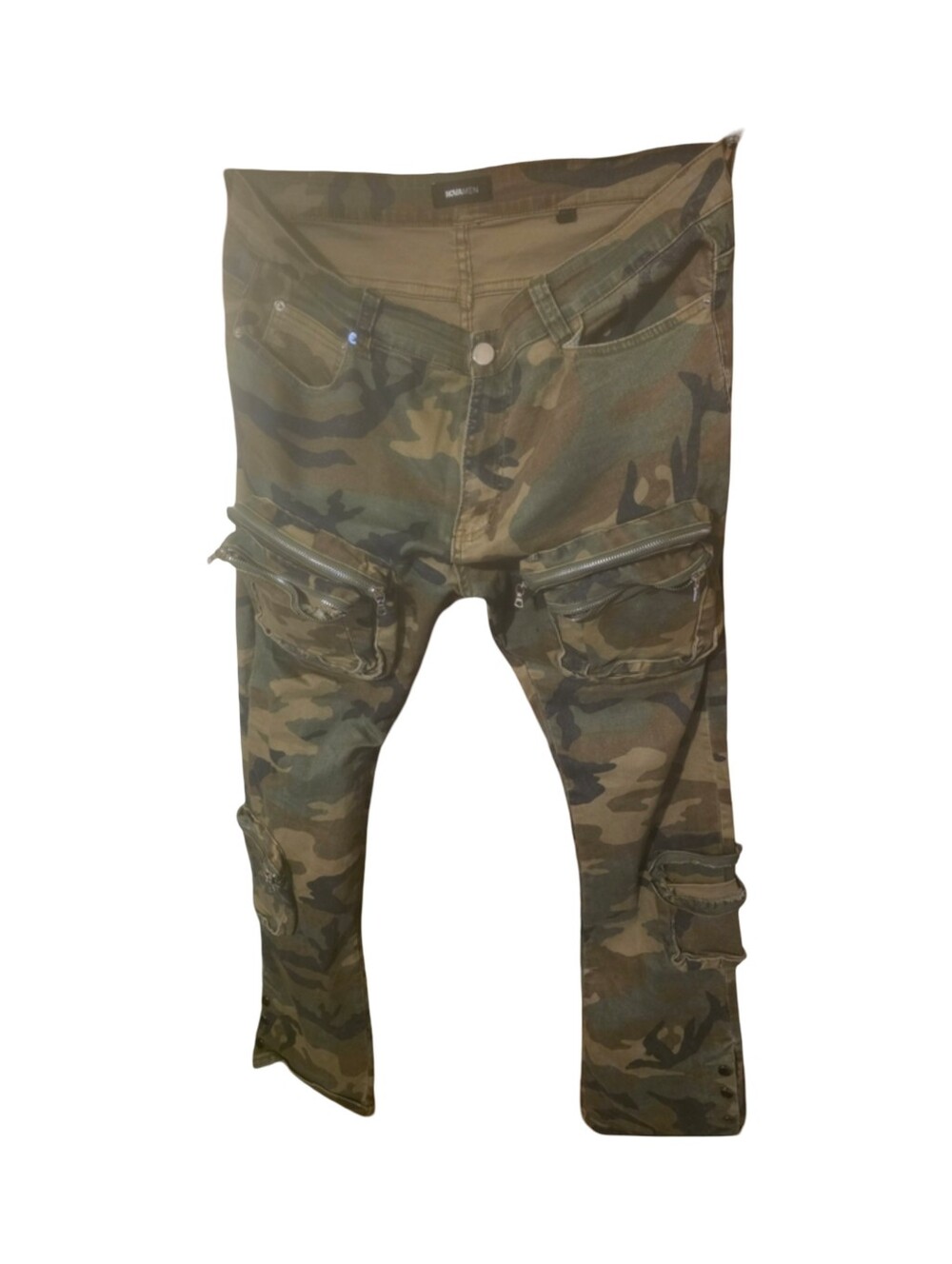 Fashion Nova Men's Camouflage Cargo Pants in Green and Brown